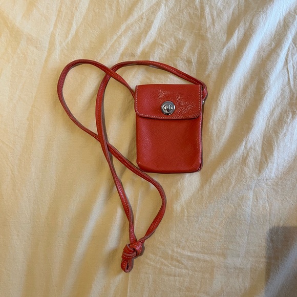 Roots Handbags - Vintage Roots Orange Mini Leather Crossbody Bag